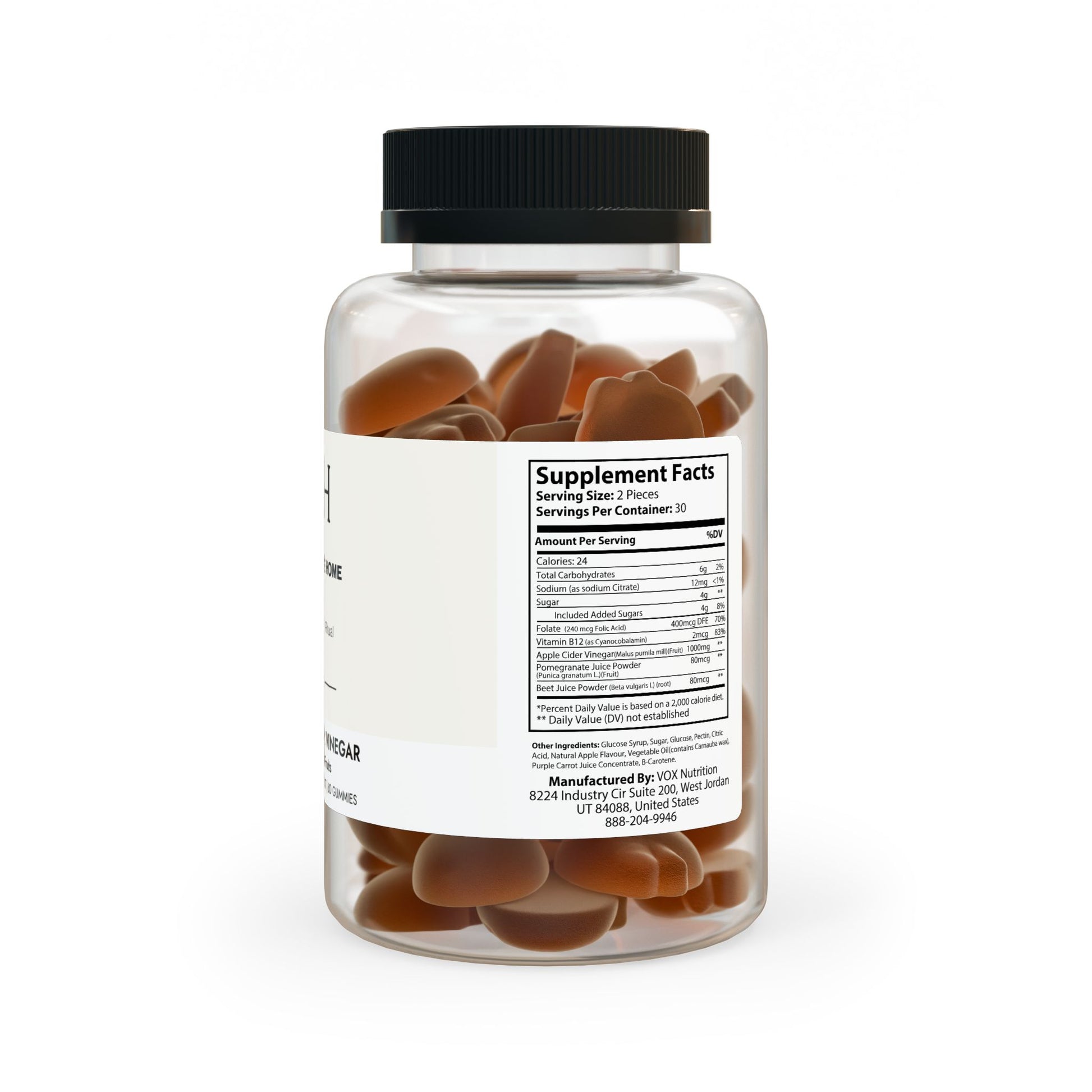 Right-side image displaying the nutritional facts panel and ingredient list.