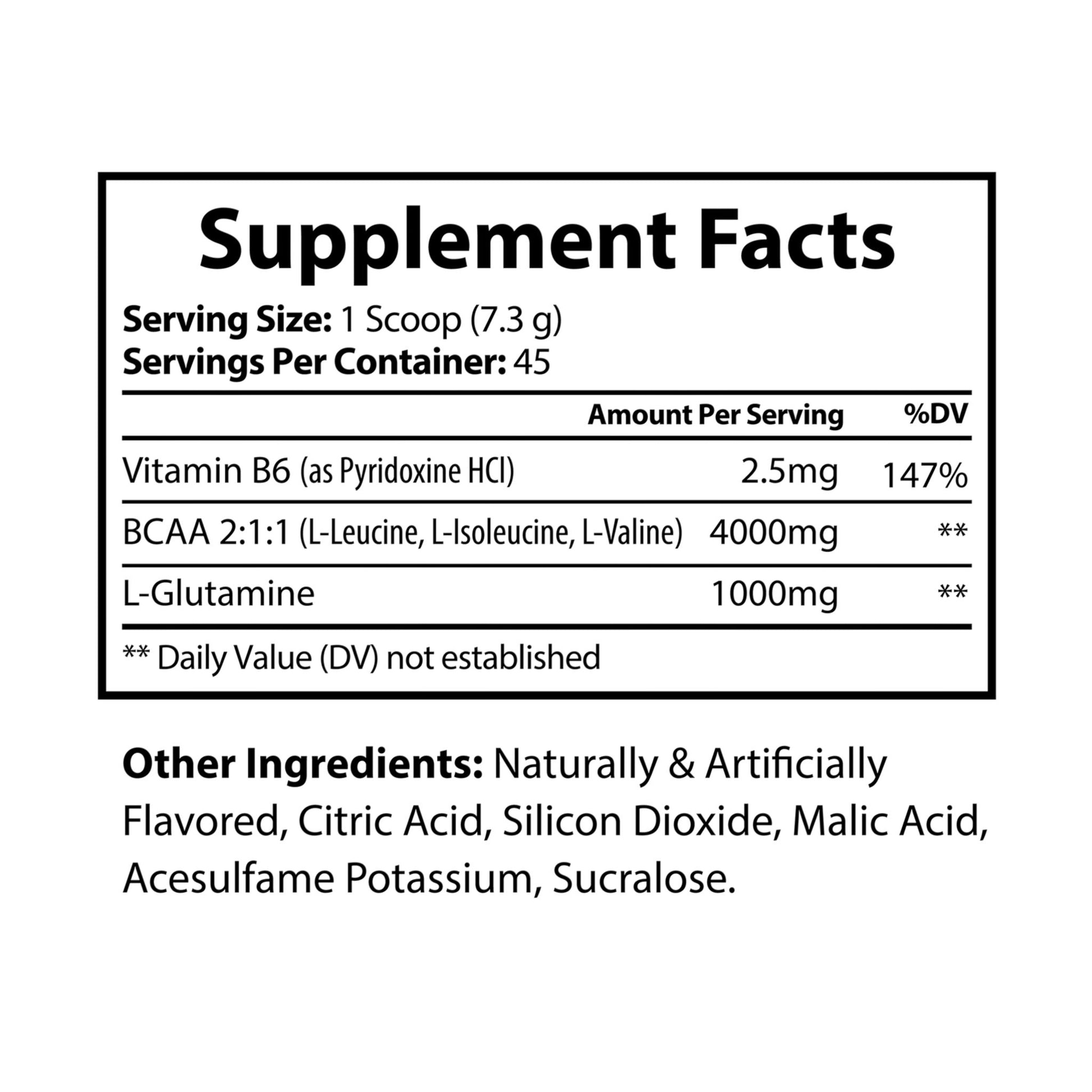 Zoomed-in supplement facts for accurate reading.