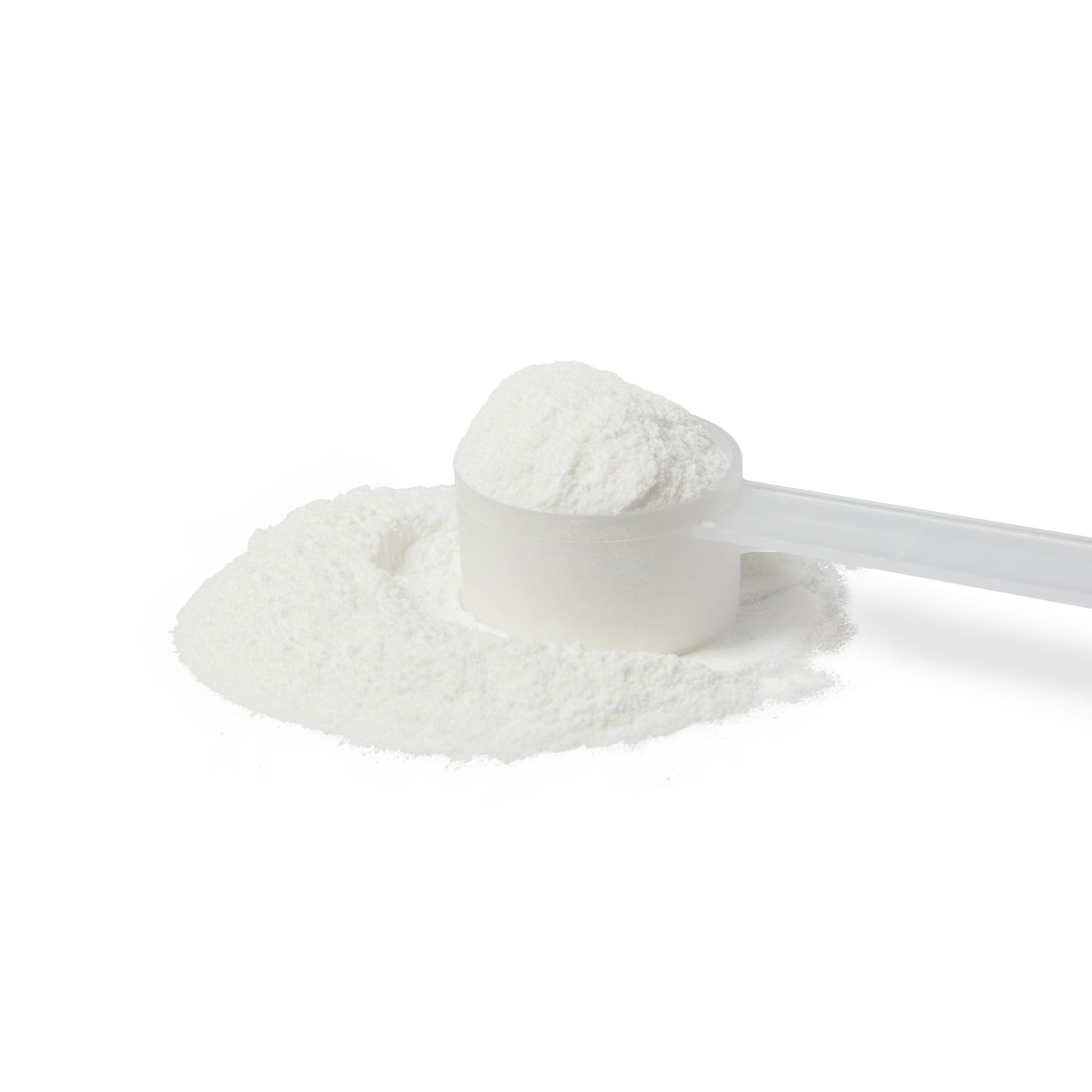 Lifestyle shot showing a scoop of grape-flavored BCAA powder with fine texture.