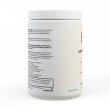 Left-facing image showing key product icons including corn-free, lactose-free, and third-party tested.