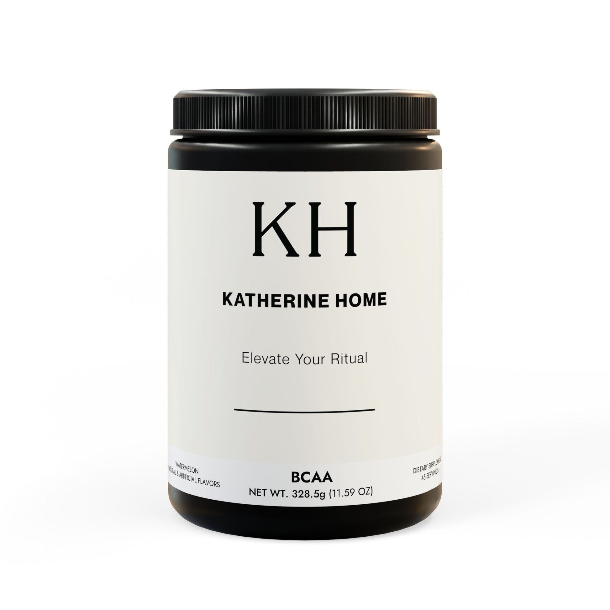 Front view of KH-branded BCAA Supplement in watermelon flavor.