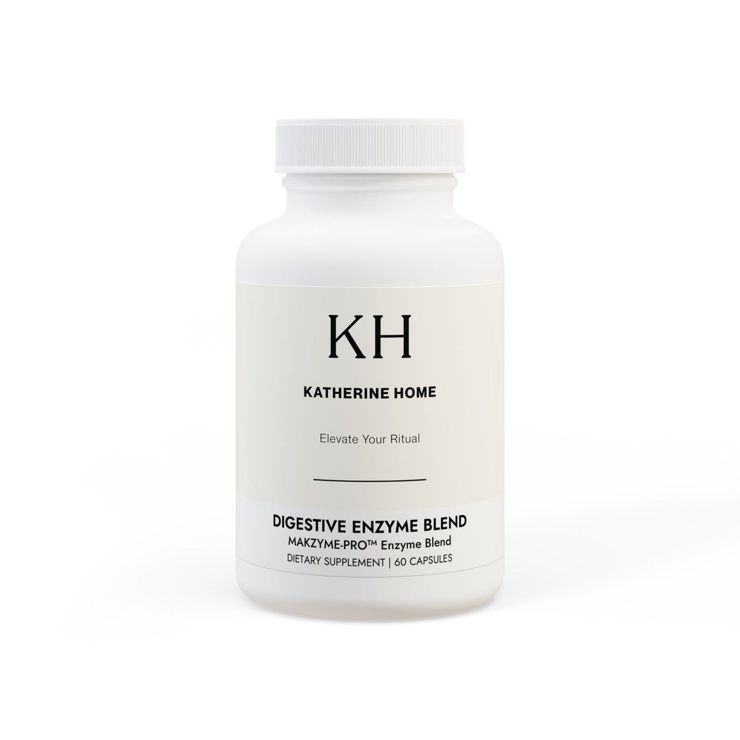 Front view of KH-branded Digestive Enzyme Blend bottle with Makzyme-Pro™ formula.