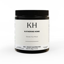  Front-facing jar with KH minimalist branding, highlighting electrolyte and superfood formula.