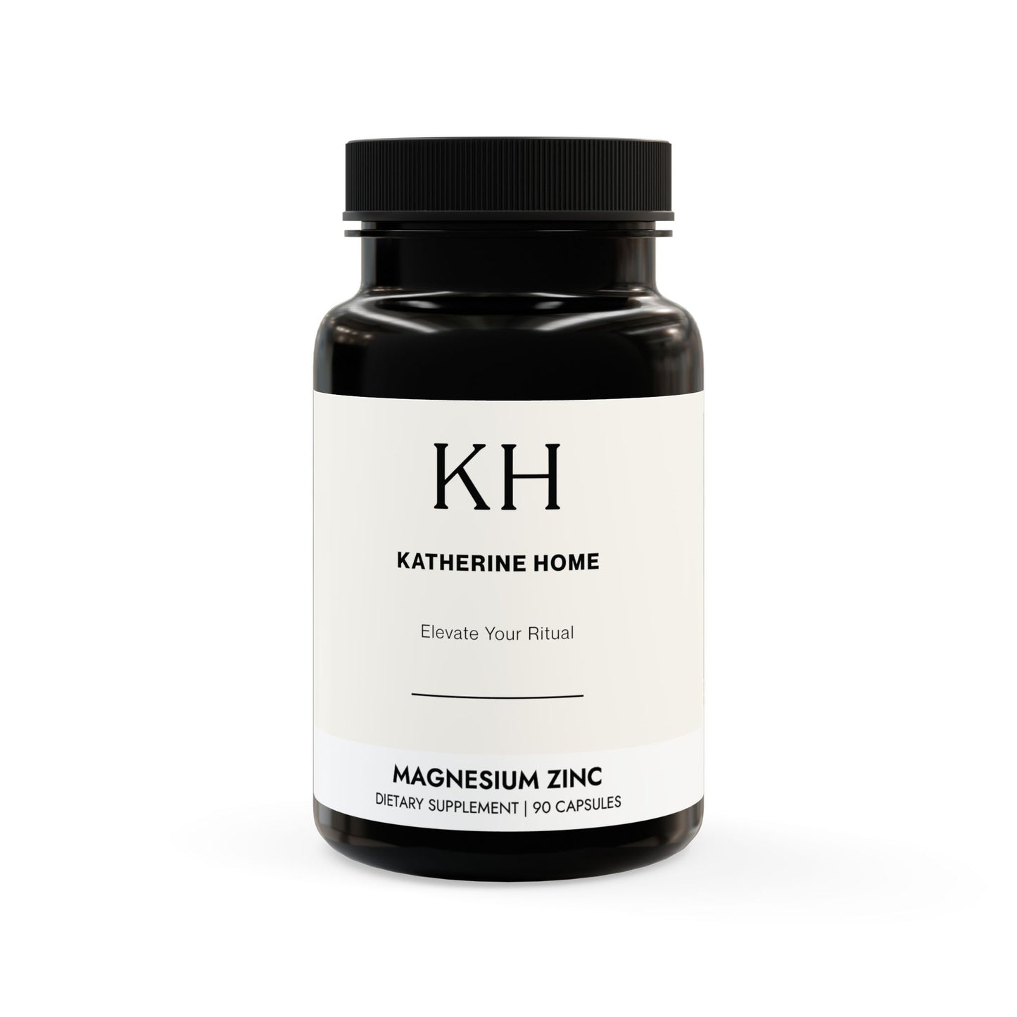 Front view of KH-branded Magnesium Zinc Supplement bottle with performance support formula.