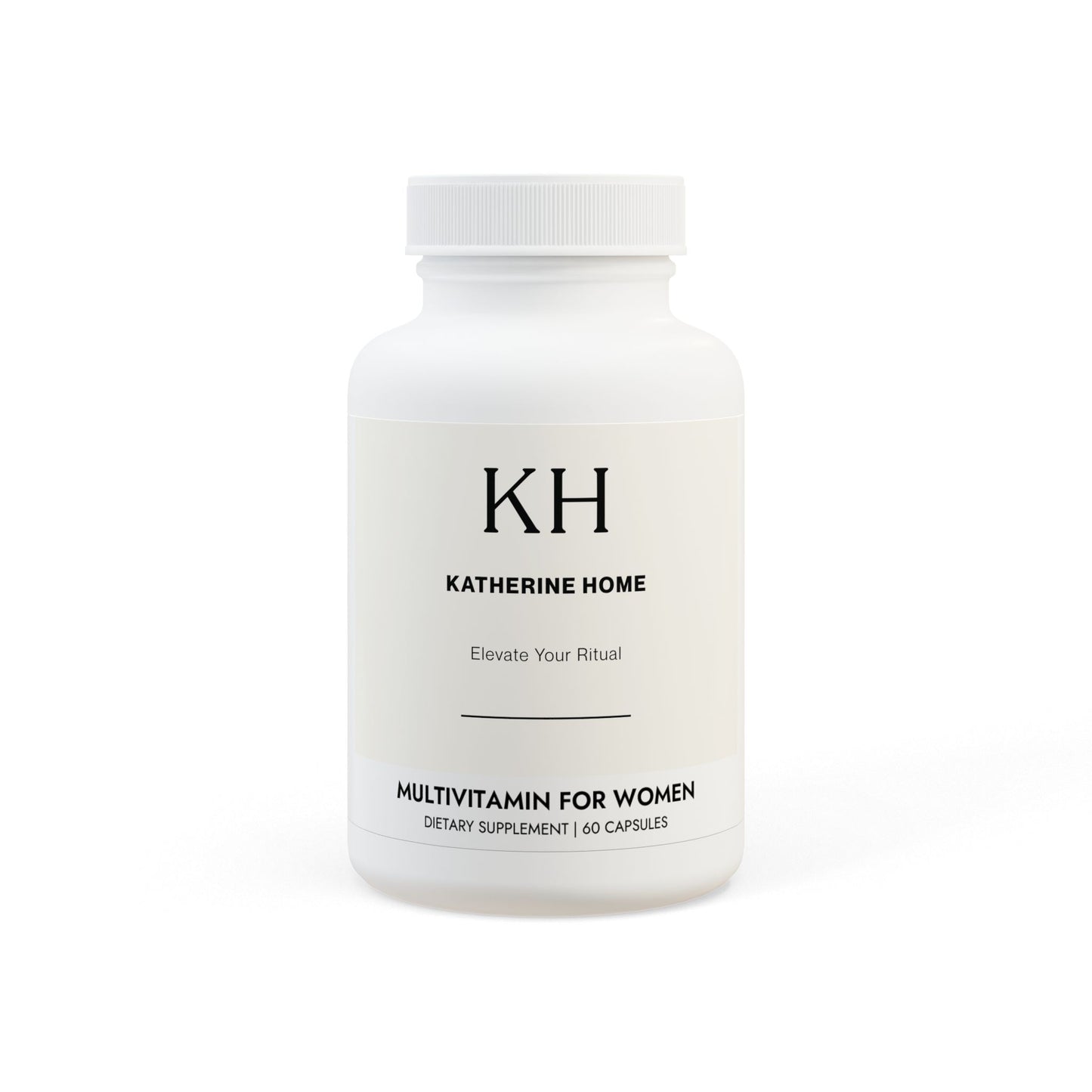 Front view of the Multivitamin for Women bottle with KH minimalist branding and clean product label.