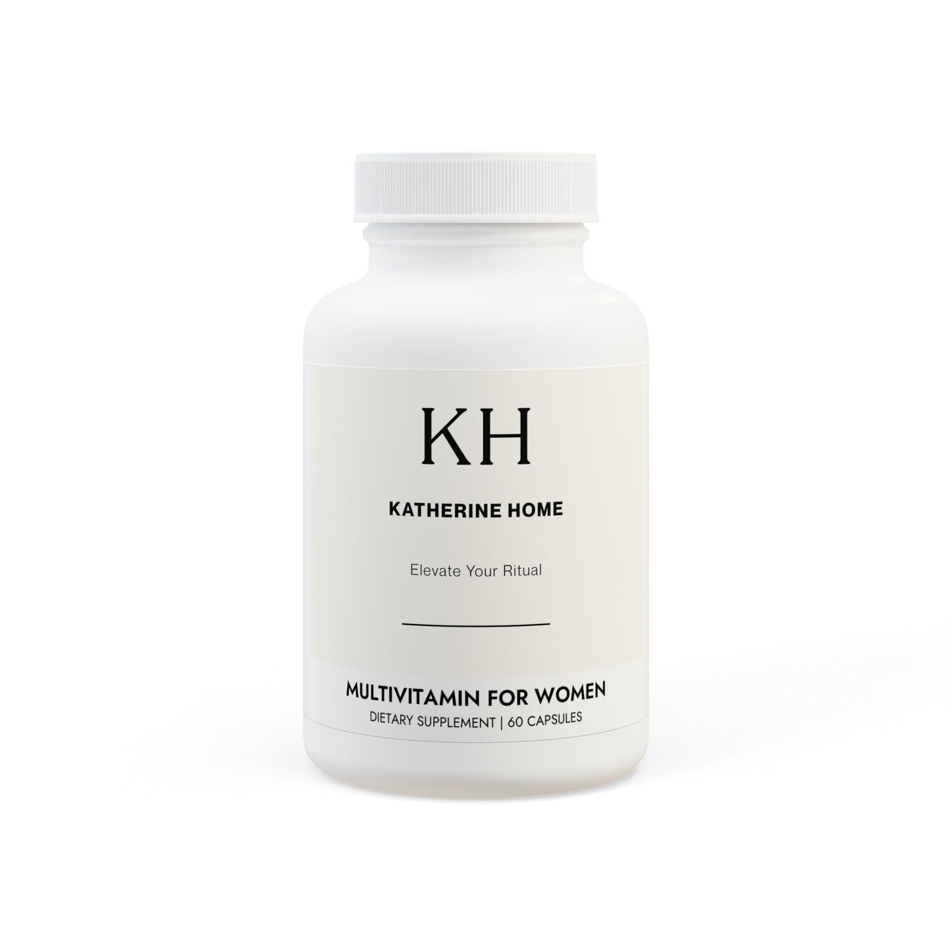 Front view of the Multivitamin for Women bottle with KH minimalist branding and clean product label.