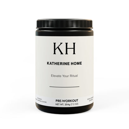 Front view of KH-branded Pre-Workout in fruit punch flavor.