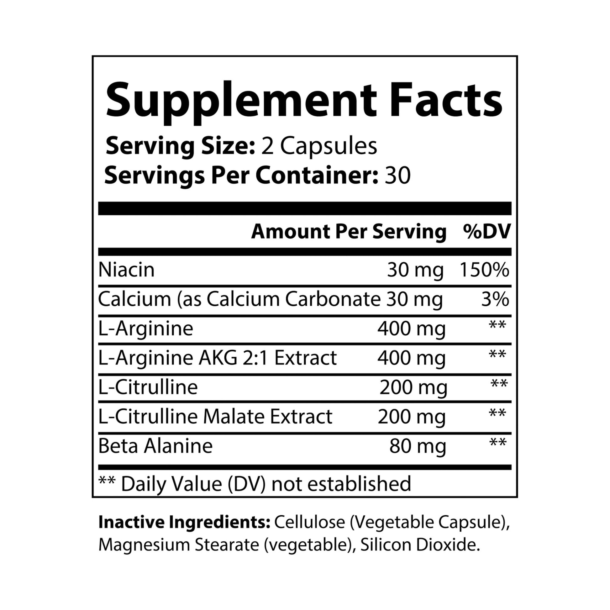 Flat label image highlighting ingredient profile and dosages.