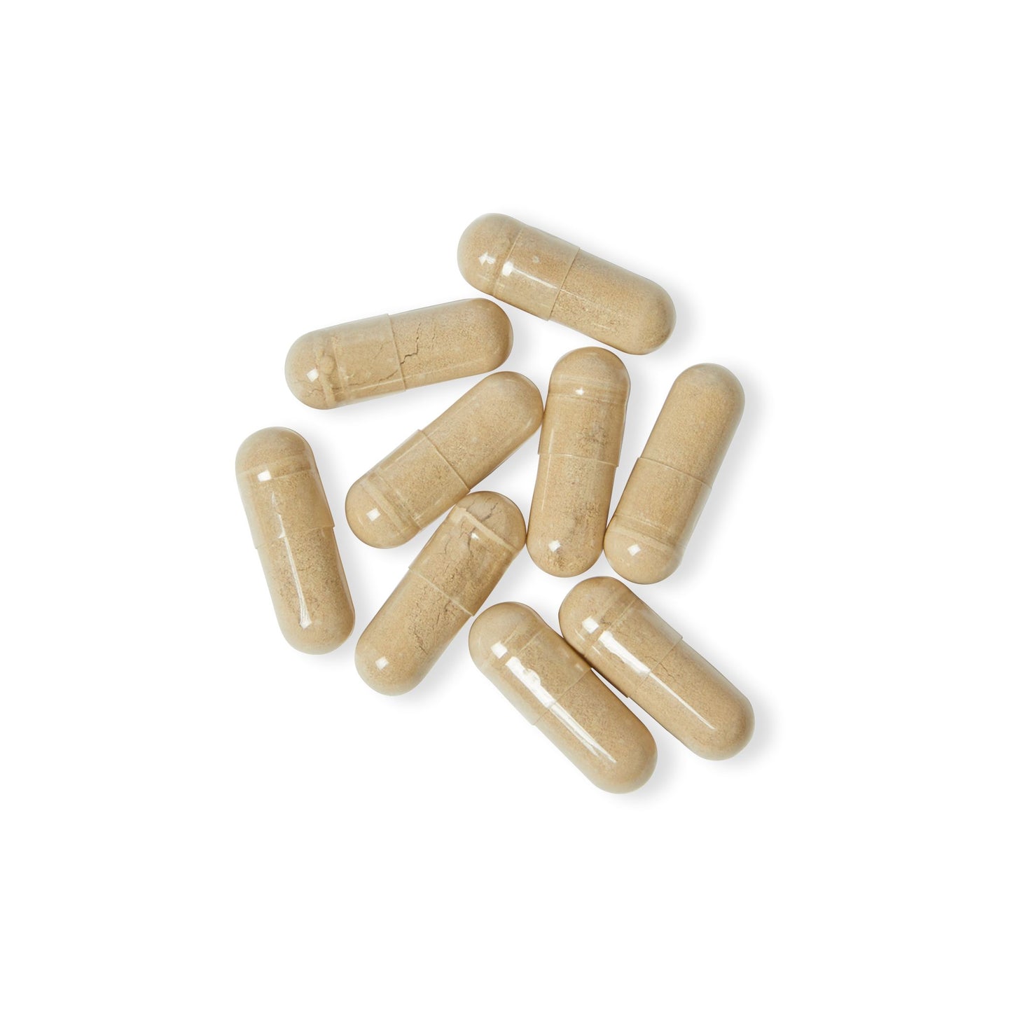 High-resolution image of vegetable capsules containing magnesium and zinc blend.
