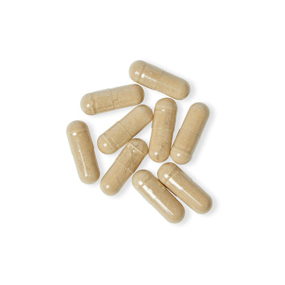 High-resolution image of vegetable capsules containing magnesium and zinc blend.