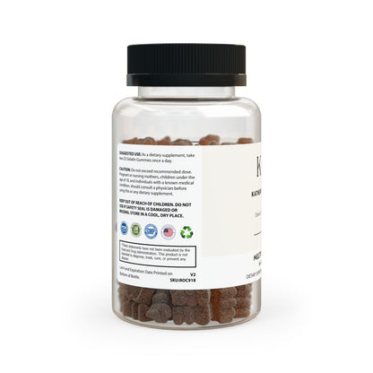 Left side of the bottle displaying icons for non-GMO, corn-free, and third-party tested manufacturing.