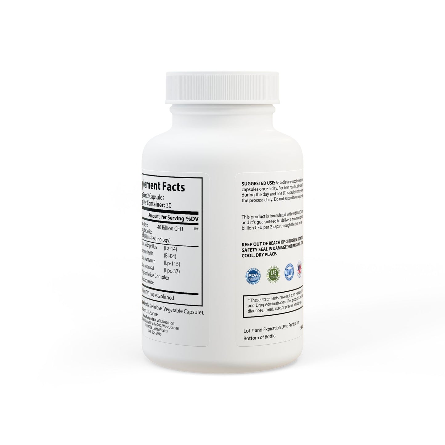 Rear label with usage instructions and dosage guidance.