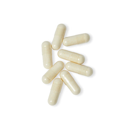 High-resolution image of vegetable capsules containing probiotics.