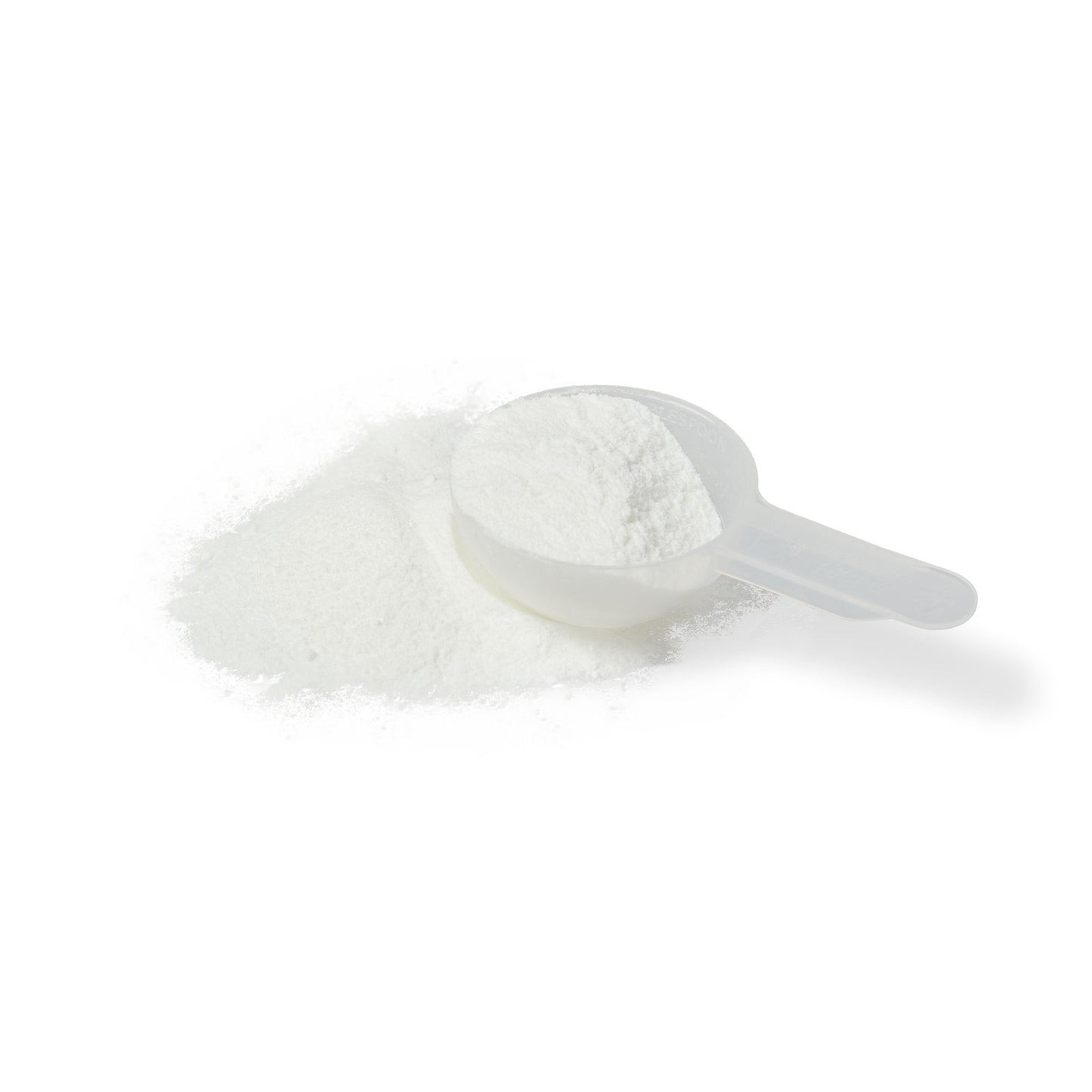 Bright red pre-workout powder in a scoop, ready to mix.