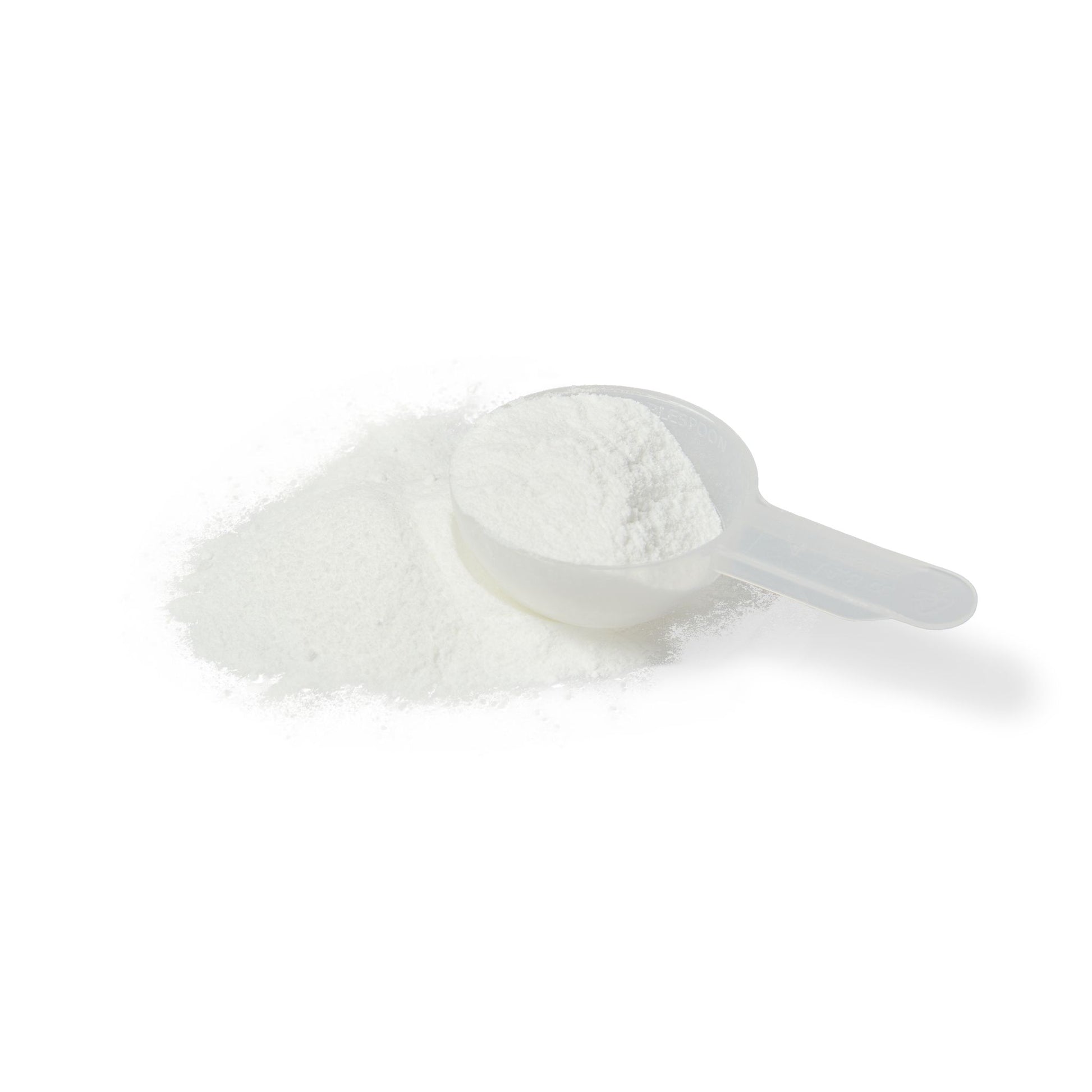 Bright red pre-workout powder in a scoop, ready to mix.