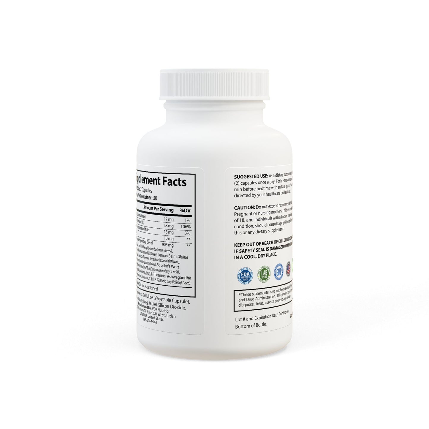 Rear label with usage instructions, ingredients, and safety information.