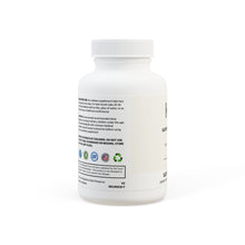 Side panel showing non-GMO, vegan, vegetarian, corn-free, lactose-free, and third-party tested certifications.