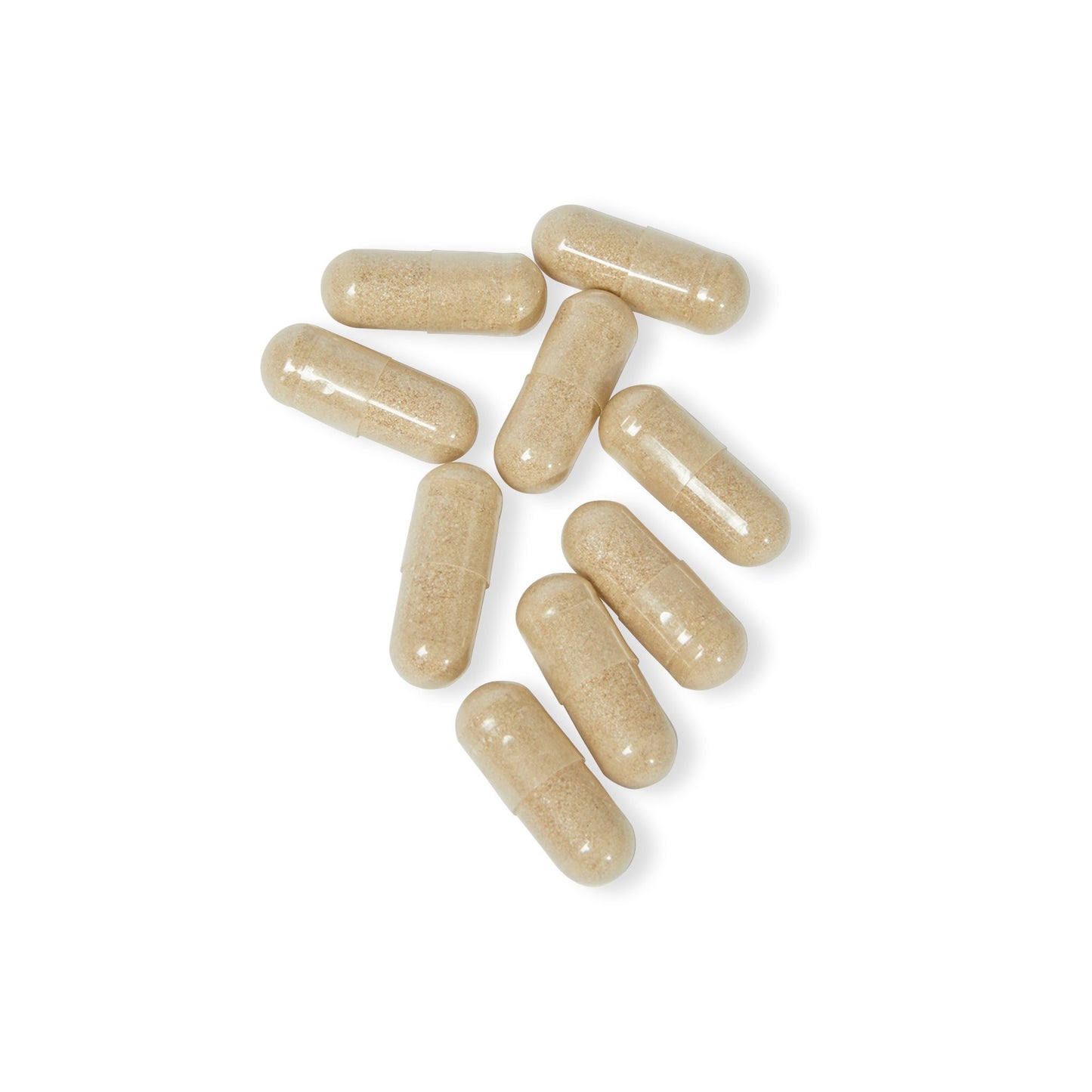 High-resolution image showing white vegetable capsules of the Sleep formula.