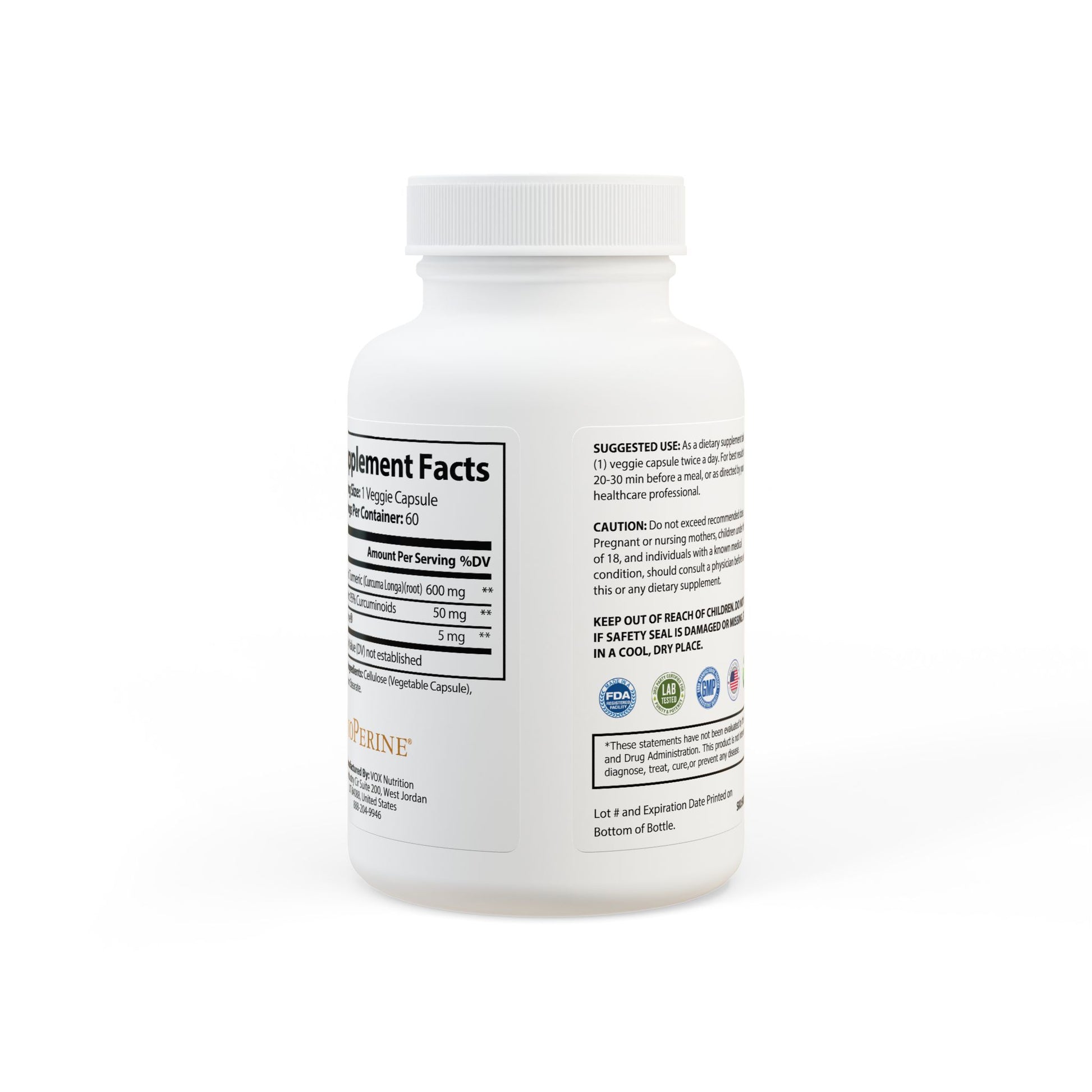 Rear label with usage instructions, ingredients, and safety information.