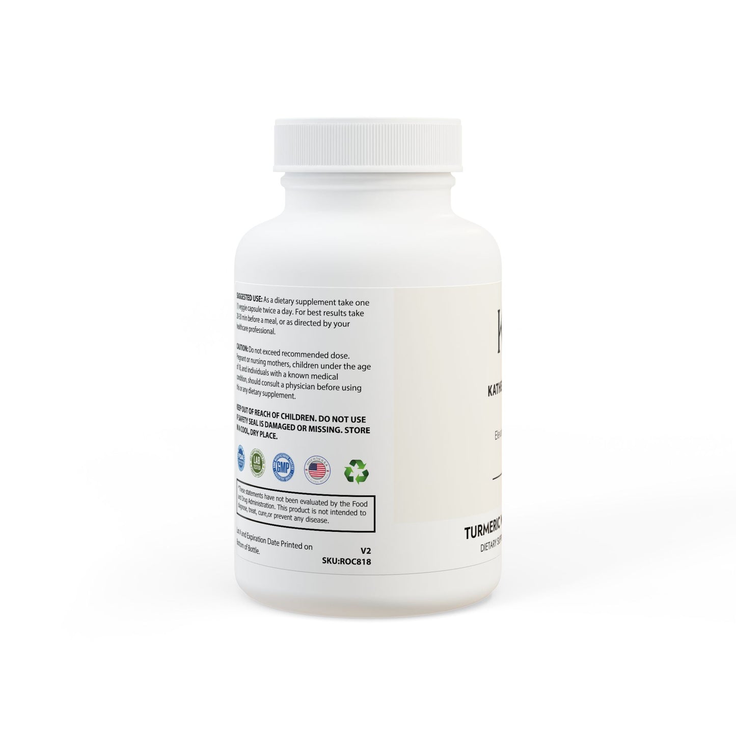 Side panel showing non-GMO, vegan, vegetarian, corn-free, lactose-free, and third-party tested certifications.