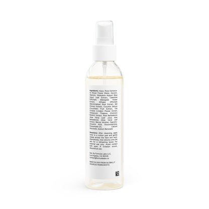 Back label of Calming Toner showing ingredients and directions