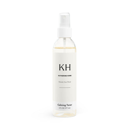 Front view of Katherine Home Calming Toner in clear PET bottle with white sprayer, 6 fl oz