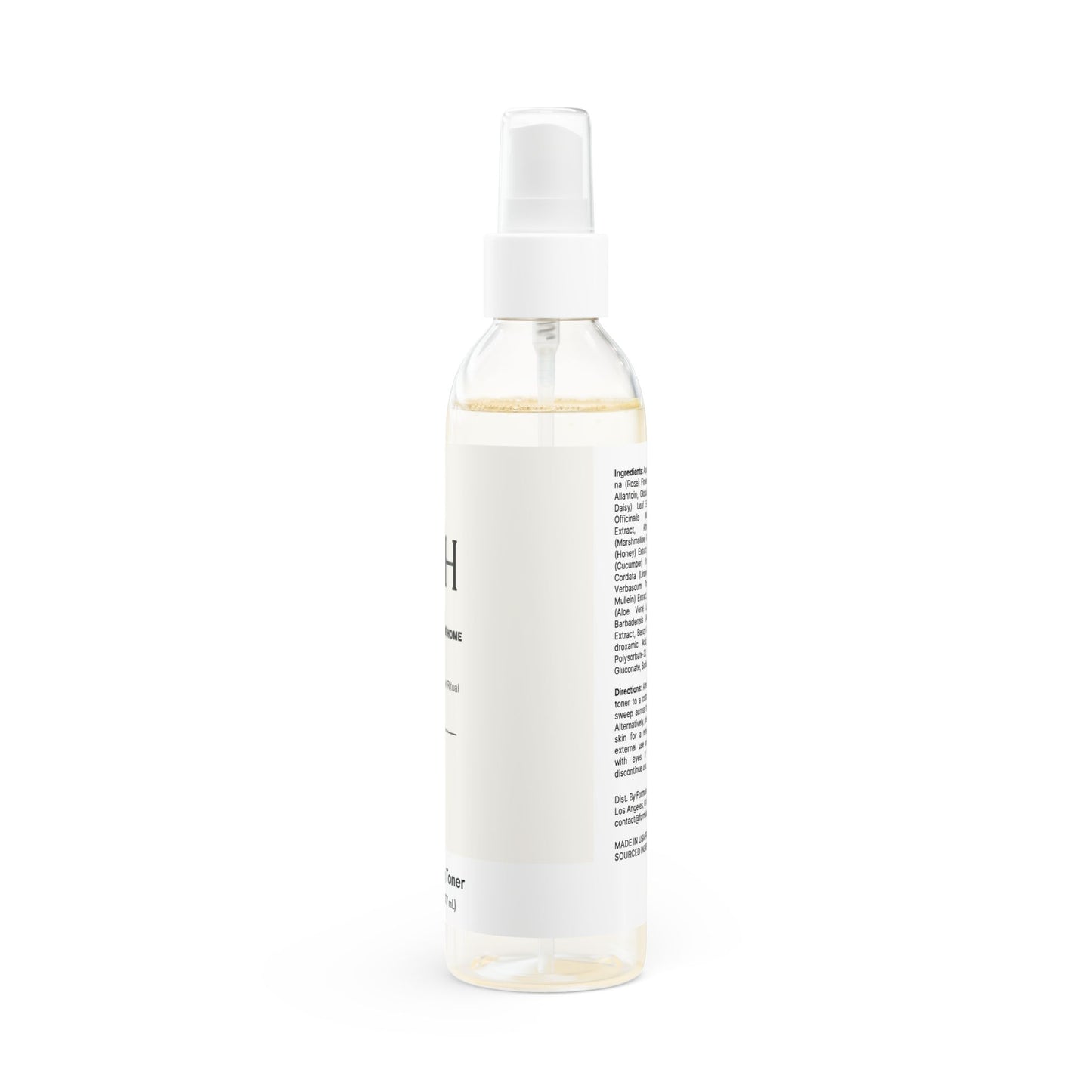 Angled view showing Katherine Home branding on clear toner bottle
