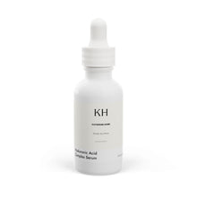 White glass bottle of Katherine Home Hyaluronic Acid Complex Serum, front view, 1 fl oz