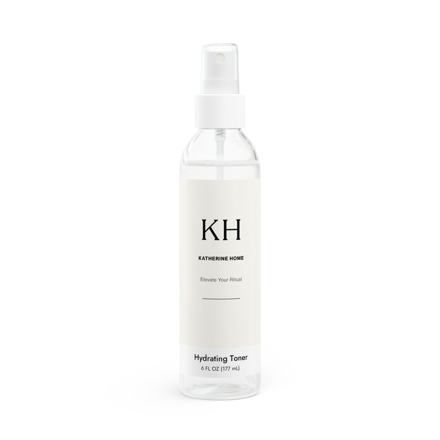 Front view of the Hydrating Toner in a clear PET bottle with a minimal white label and fine-mist sprayer