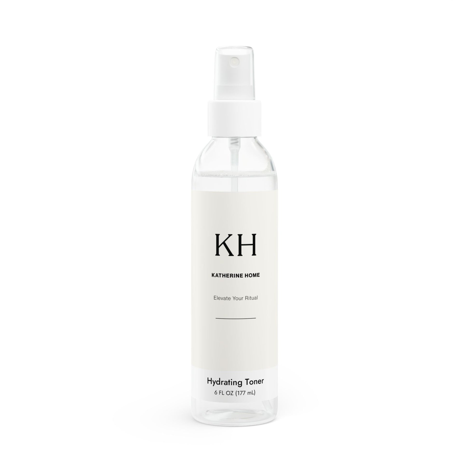 Front view of the Hydrating Toner in a clear PET bottle with a minimal white label and fine-mist sprayer