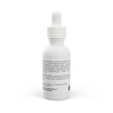 Back label of serum with ingredient list and directions